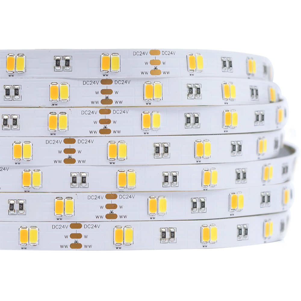 DC24V 5630SMD 300LEDs Pure White+Warm White CCT Flexible LED Strip Lights